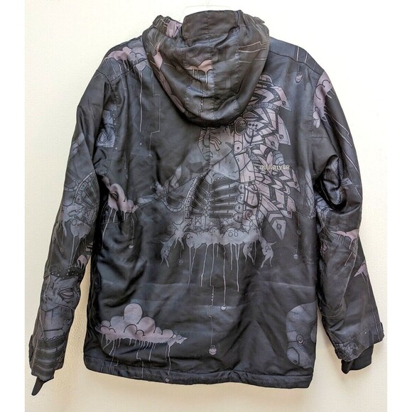 Quiksilver Travis Rice Jacket Boys' Sz 14 Black Gray Snowboarding - Picture 5 of 11